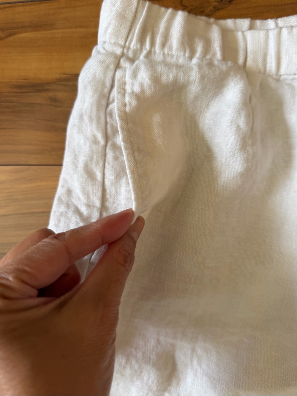 J.Jill 100% Linen White Elastic-Waist Cropped  Pants - Picture 2 of 8